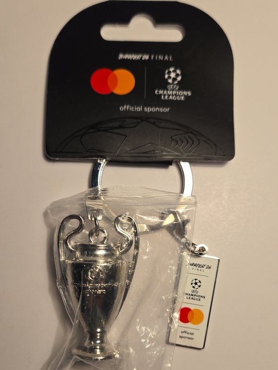 Mastercard UEFA Champions League Trophy Buddpest 2026 Keychain - Silver